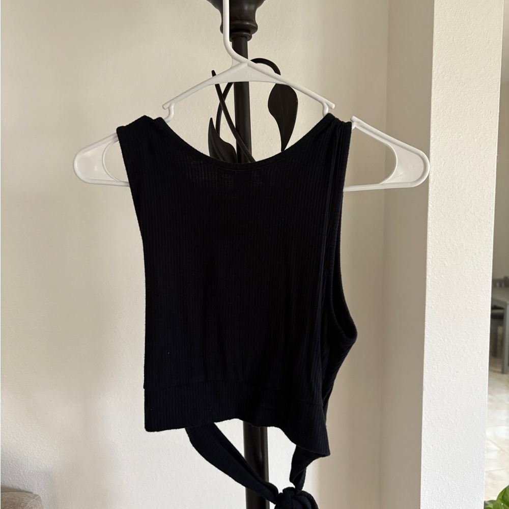 PacSun black crop tie back tank